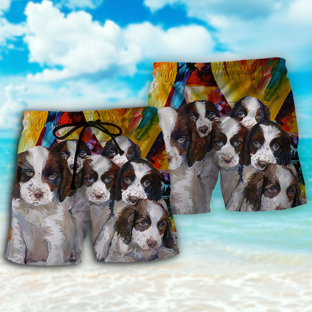 English Springer Spaniel Art Dog - Beach Short