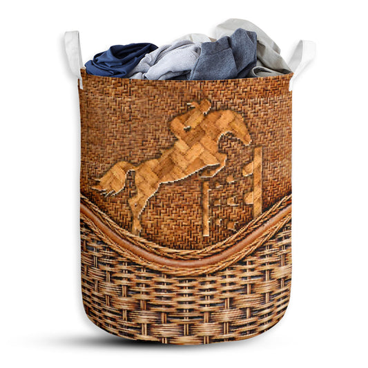 Equestrian Rattan Teaxture - Laundry Basket - Owls Matrix LTD
