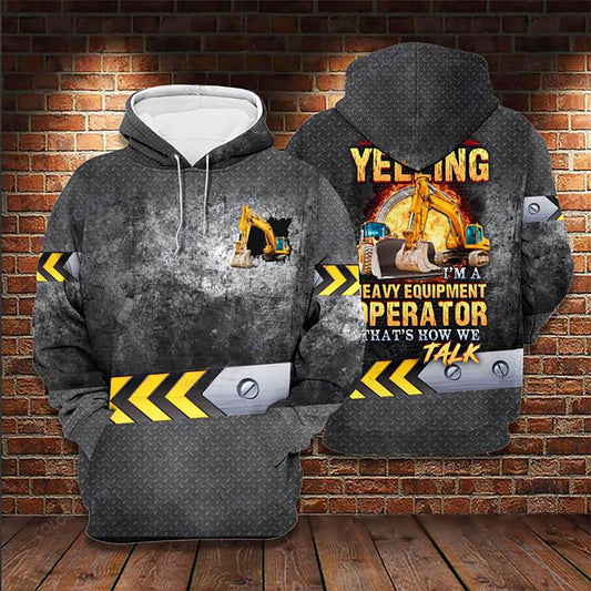 Excavator Heavy Equipment Art – 3D Hoodie