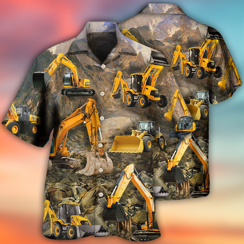Excavator Construction Heavy Equipment - Hawaiian Shirt