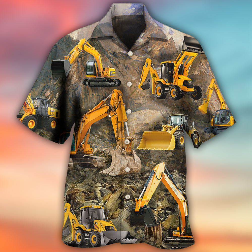 Excavator Construction Heavy Equipment - Hawaiian Shirt