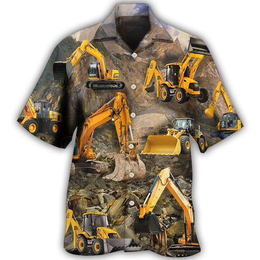Excavator Construction Heavy Equipment - Hawaiian Shirt