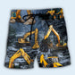 Powerful Excavator Construction Art - Beach Short