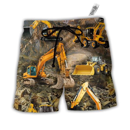 Beach Short / Adults / S Excavator Style - Beach Short - Owls Matrix LTD