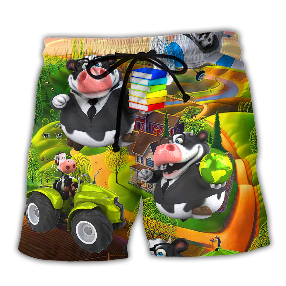 Farm Cow Green Agricultural Teacher – Beach Short