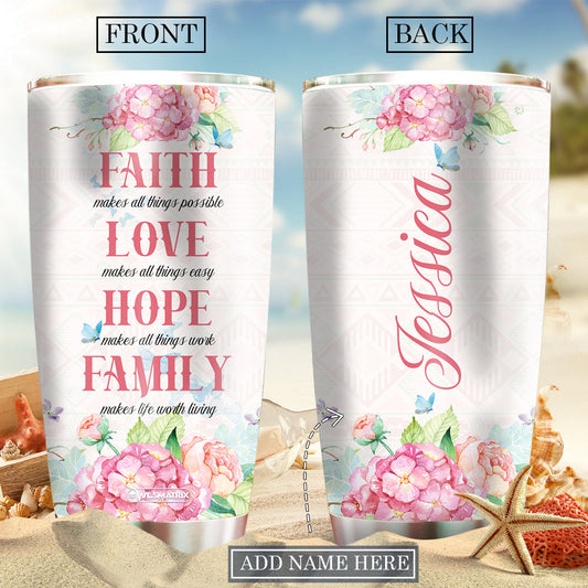 Floral Love Family Personalized 20 Oz Tumbler