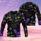 Neon Cat In Darkness Art - 3D Hoodie