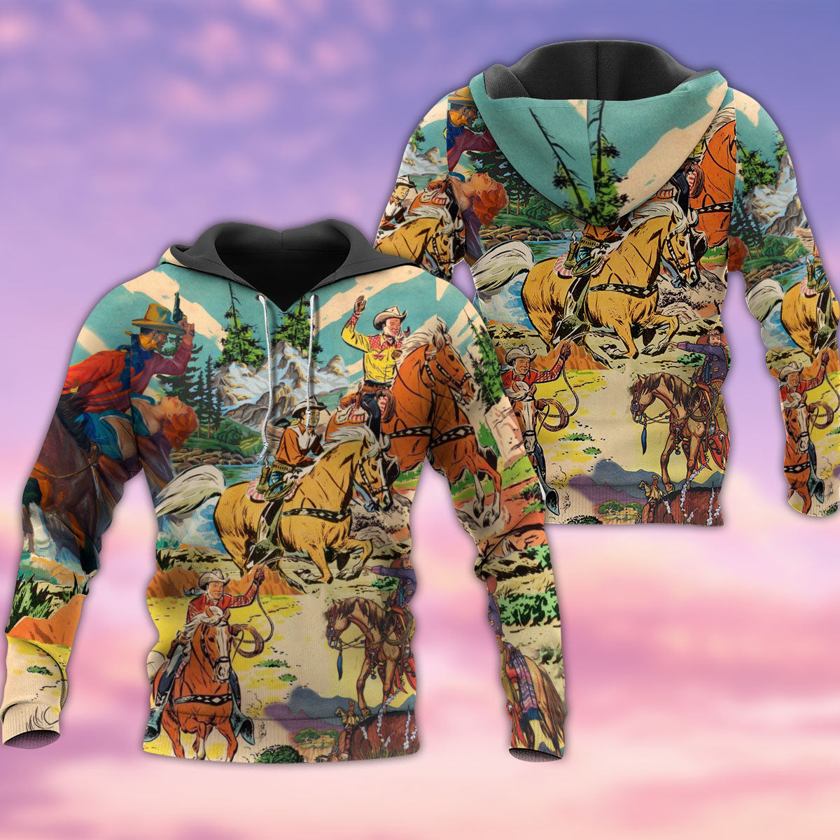 Real Men Ride Horses Cowboy Style - 3D Hoodie