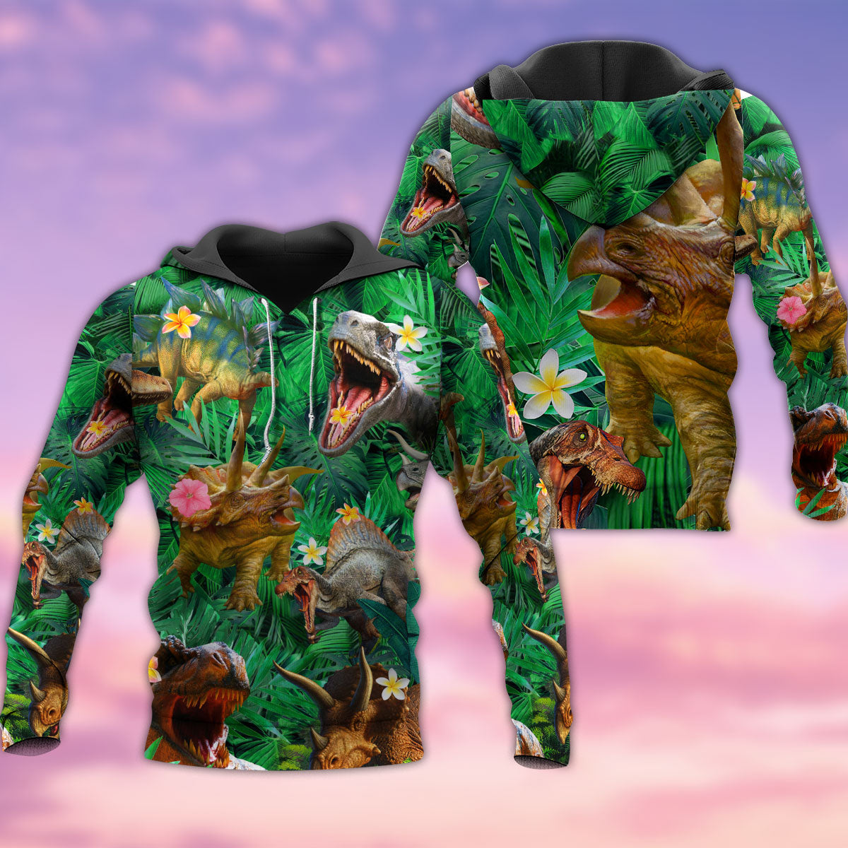 Dinosaur Aloha Tropical Style - 3D Hoodie