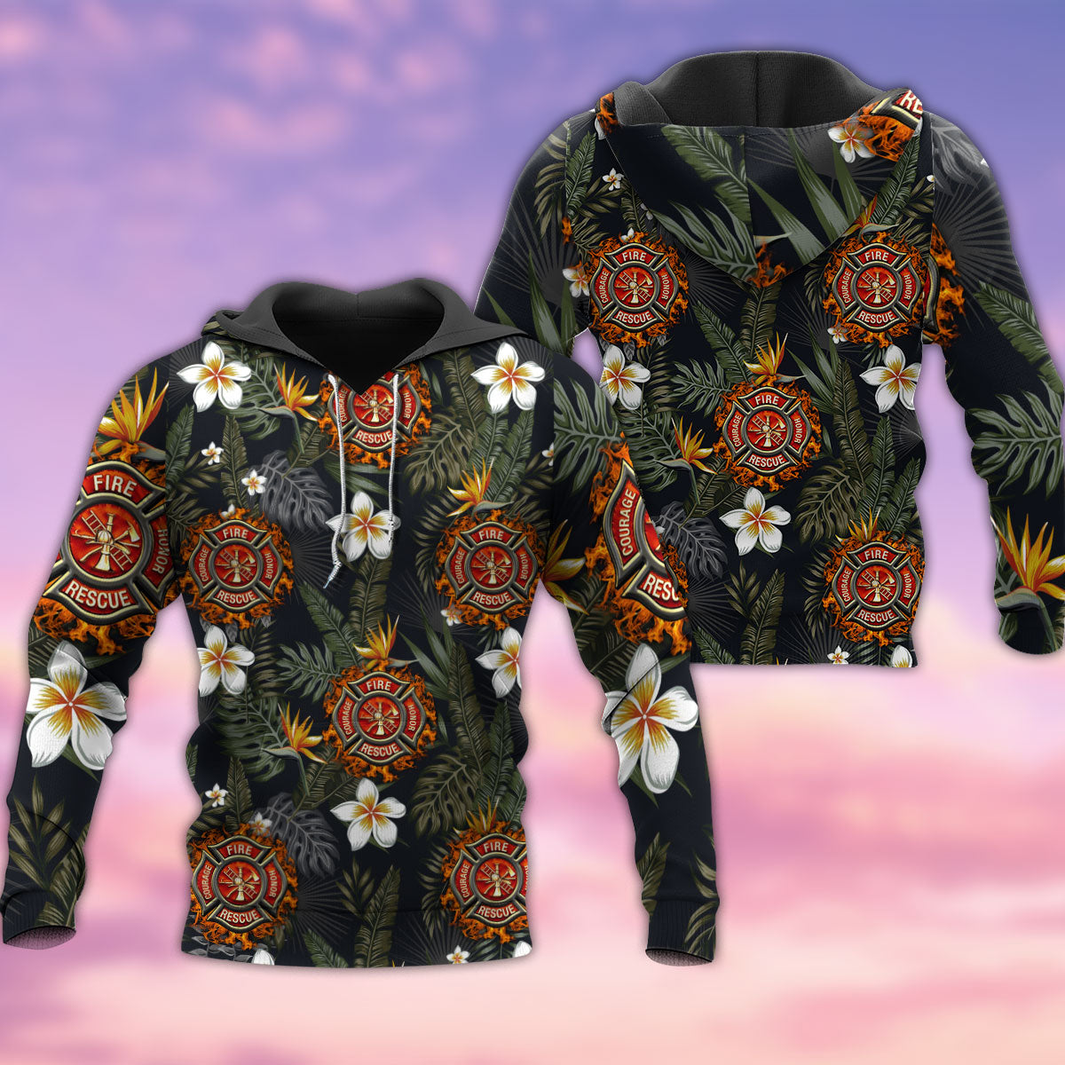 Firefighter Floral Love Style - 3D Hoodie