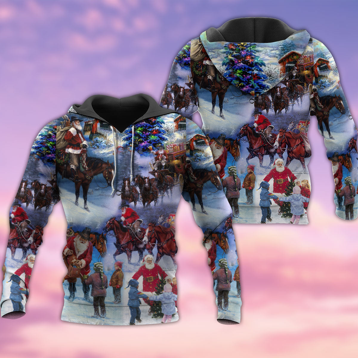 Santa Cowboy Christmas Fun - 3D Hoodie
