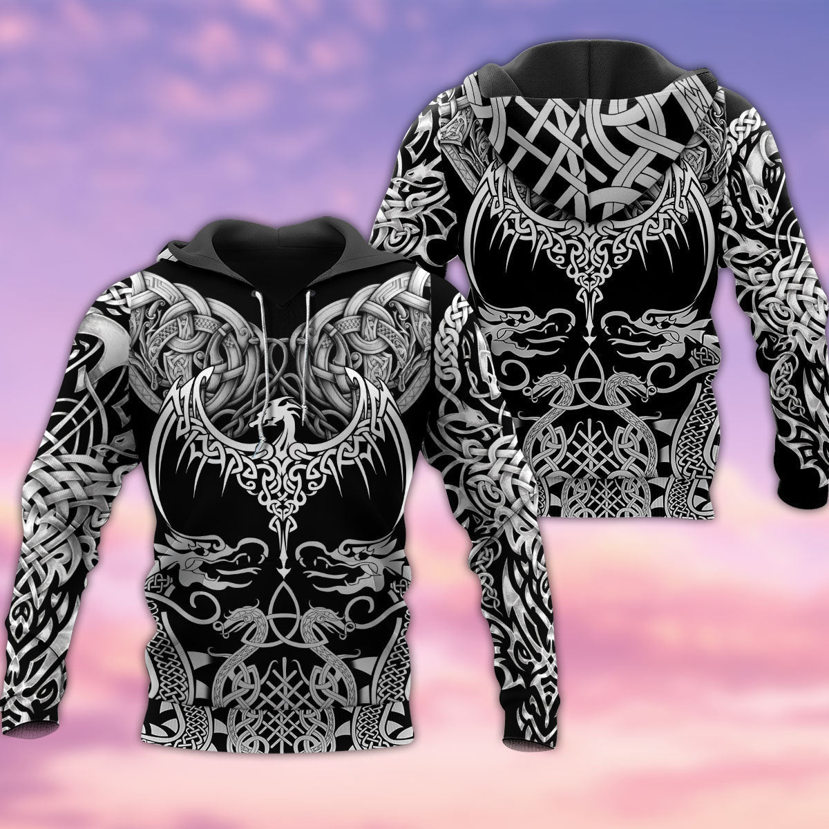 Classic Viking Warrior Art Style - 3D Hoodie