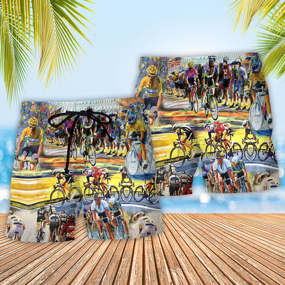 Bike Ride Keep Going Adventure Art – Beach Short