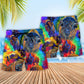 Colorful Bison Wildlife Art – Beach Short
