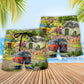 Funny Bus Driver Village Life Art – Beach Short