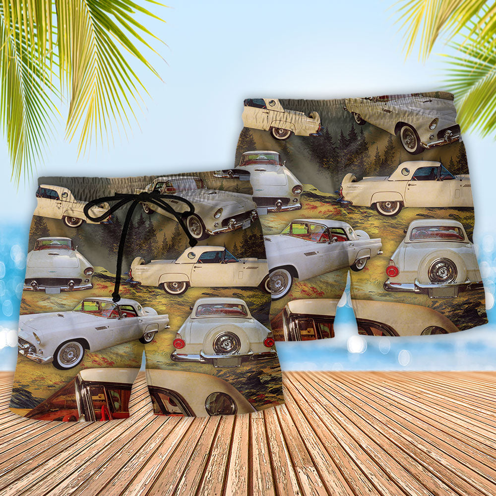 Cars Driving Through Mountains Art – Beach Short