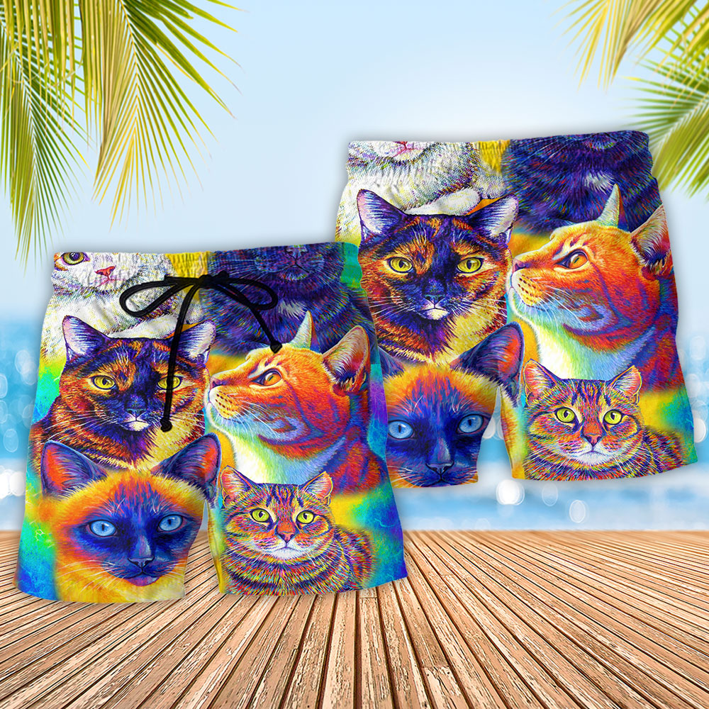 Cute Cats All My Soul Art – Beach Short