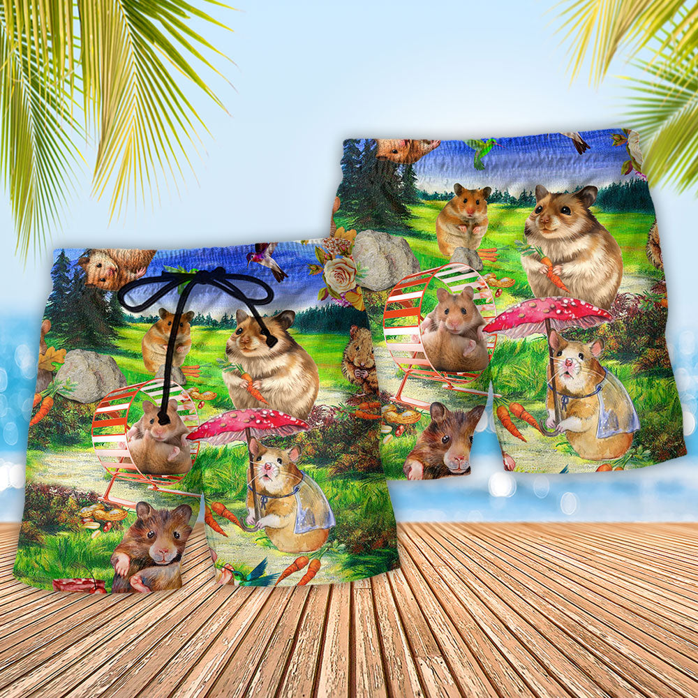 Happy Guinea Pig Cute Animal Art – Beach Short