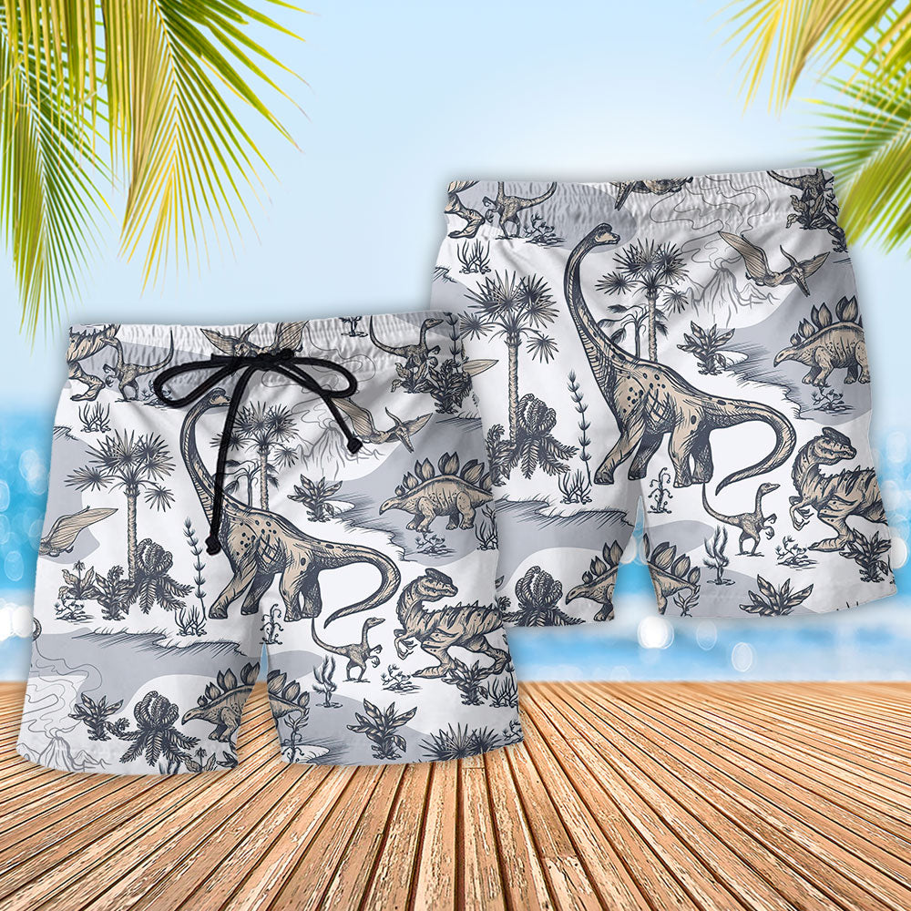 Jurassic Dinosaur Artistic Style – Beach Short
