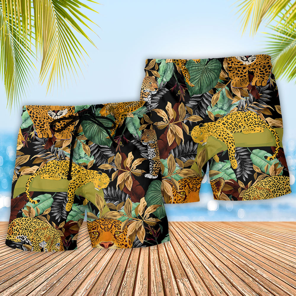 Leopard Natural Animal Print Art – Beach Short