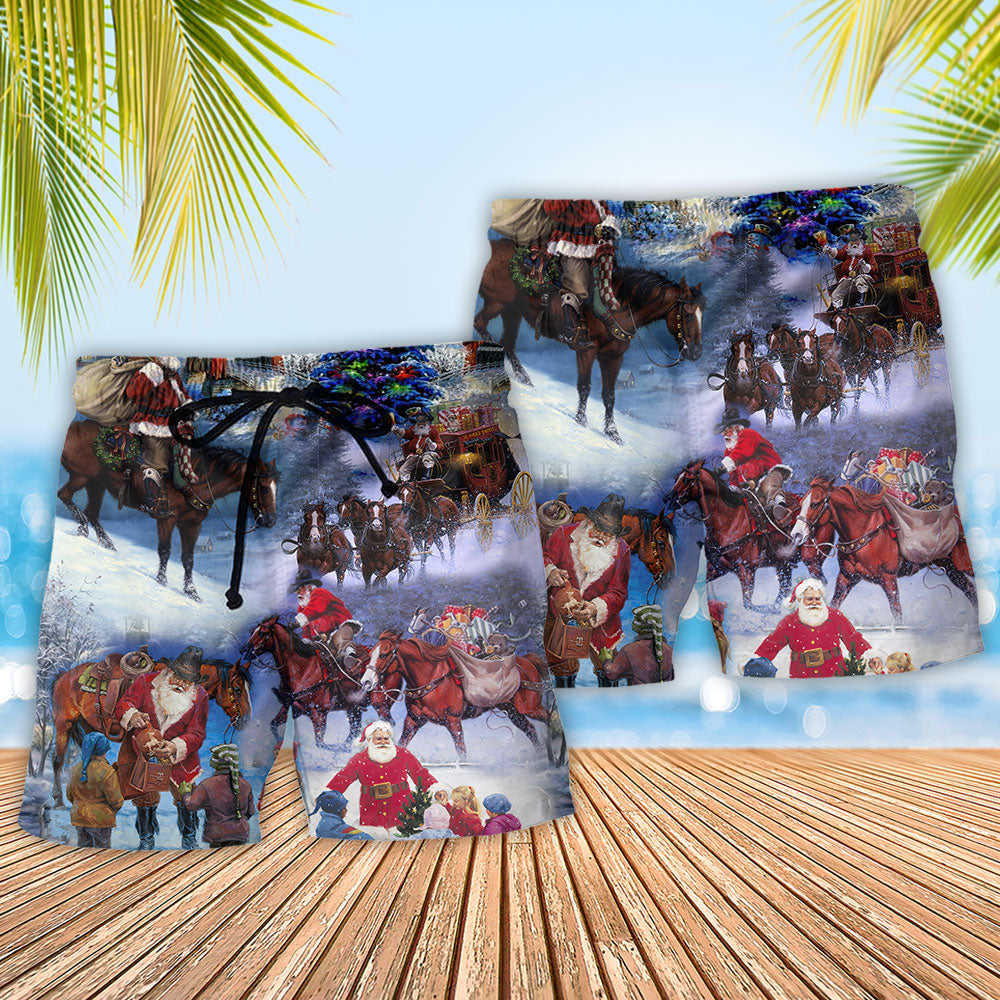Santa Cowboy Christmas Family Style – Beach Short