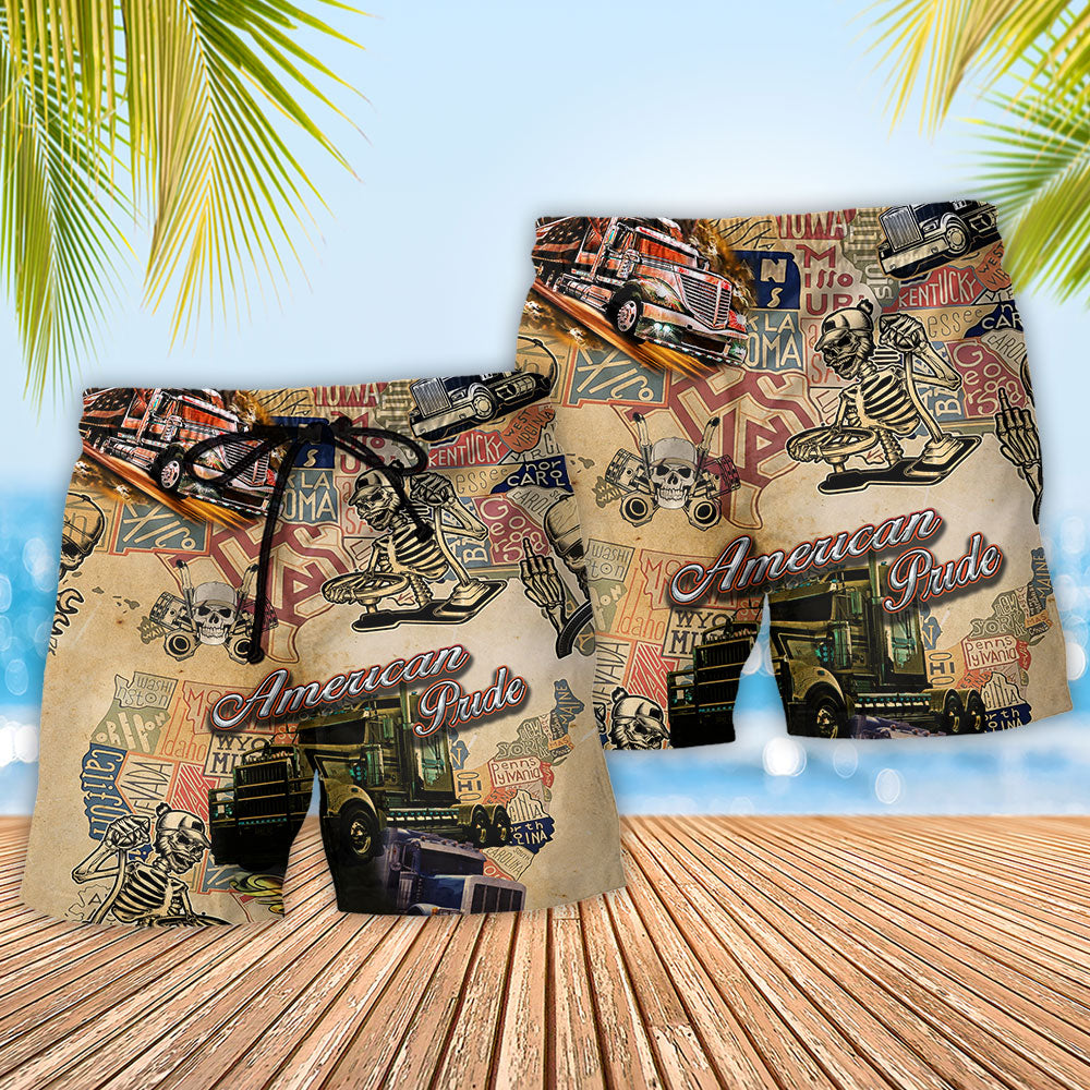 Skull Love Life American Pride Vintage – Beach Short