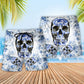 Skull Love Life Blue Pattern Art – Beach Short