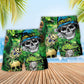 Skull Smile Love Green Graphic – Beach Short
