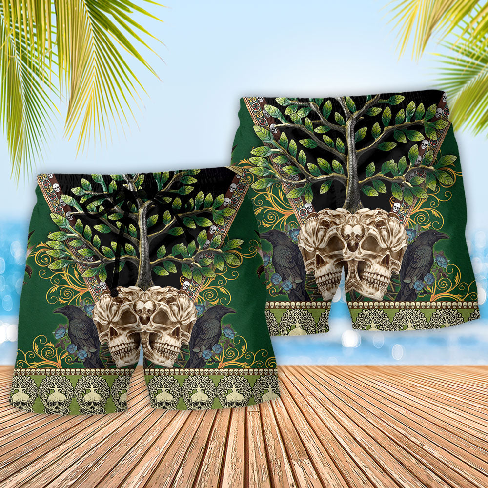 Skull Trees Nature Love Art – Beach Short