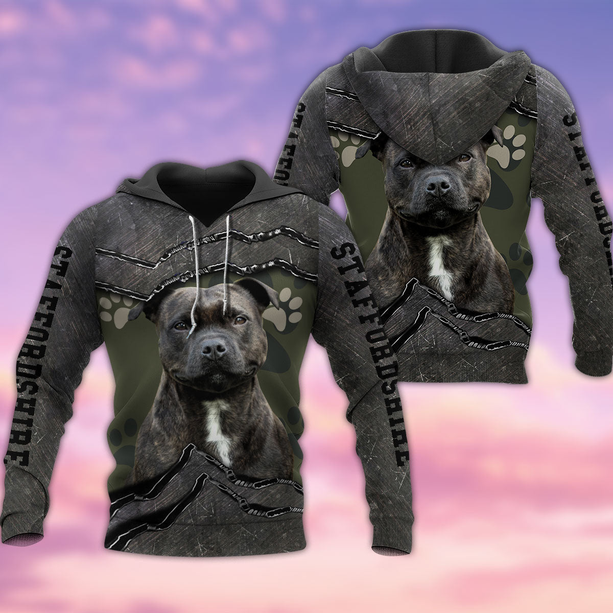 Staffordshire Bull Terrier Best Friend - 3D Hoodie