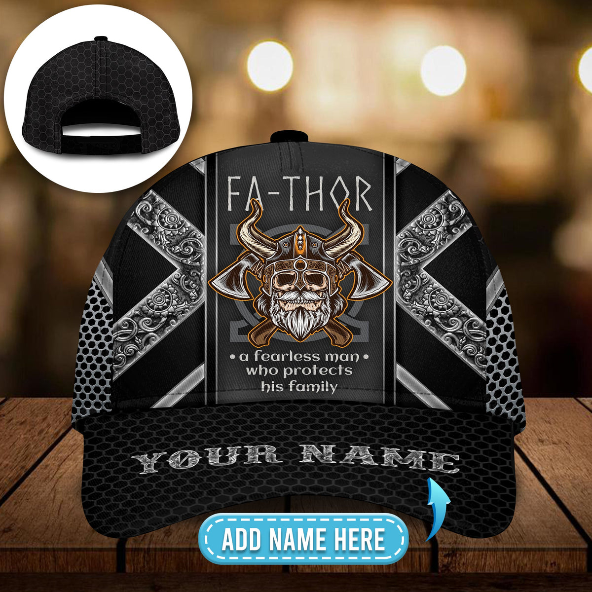 Viking Father Fearless Man Personalized – Classic Cap