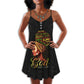 Black Women Have Faith – Women's Summer Sleeveless V-Neck Camisole Dress