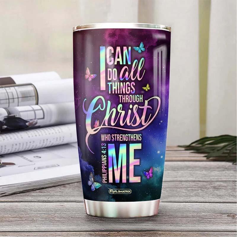 Jesus Faith Butterfly Personalized 20 Oz Tumbler For Hot Cold Drinks And Travel