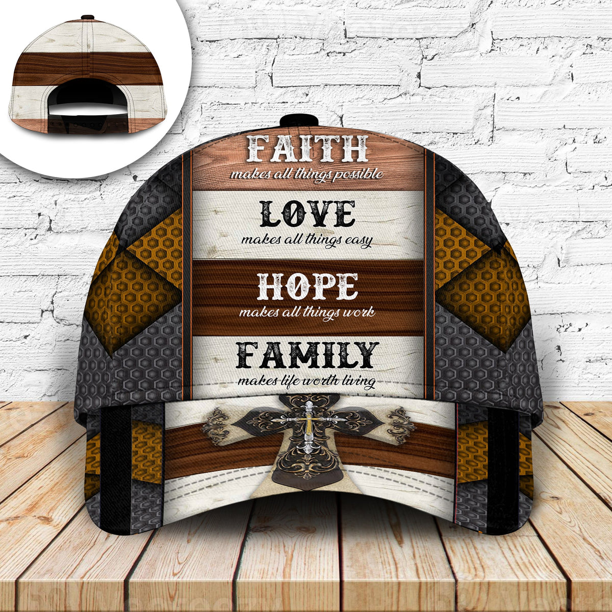 Faith Hope Love Wood Style – Classic Cap