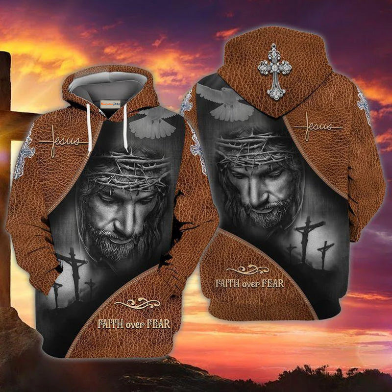 Faith Over Fear Christian Quote – 3D Hoodie