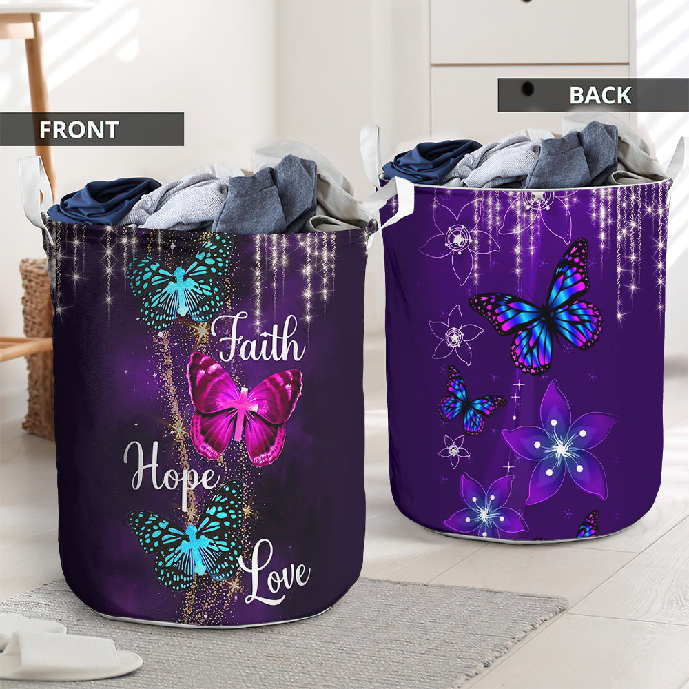 Faith hope love butterfly - Laundry basket - LAUB02TNH220222-Owls Matrix