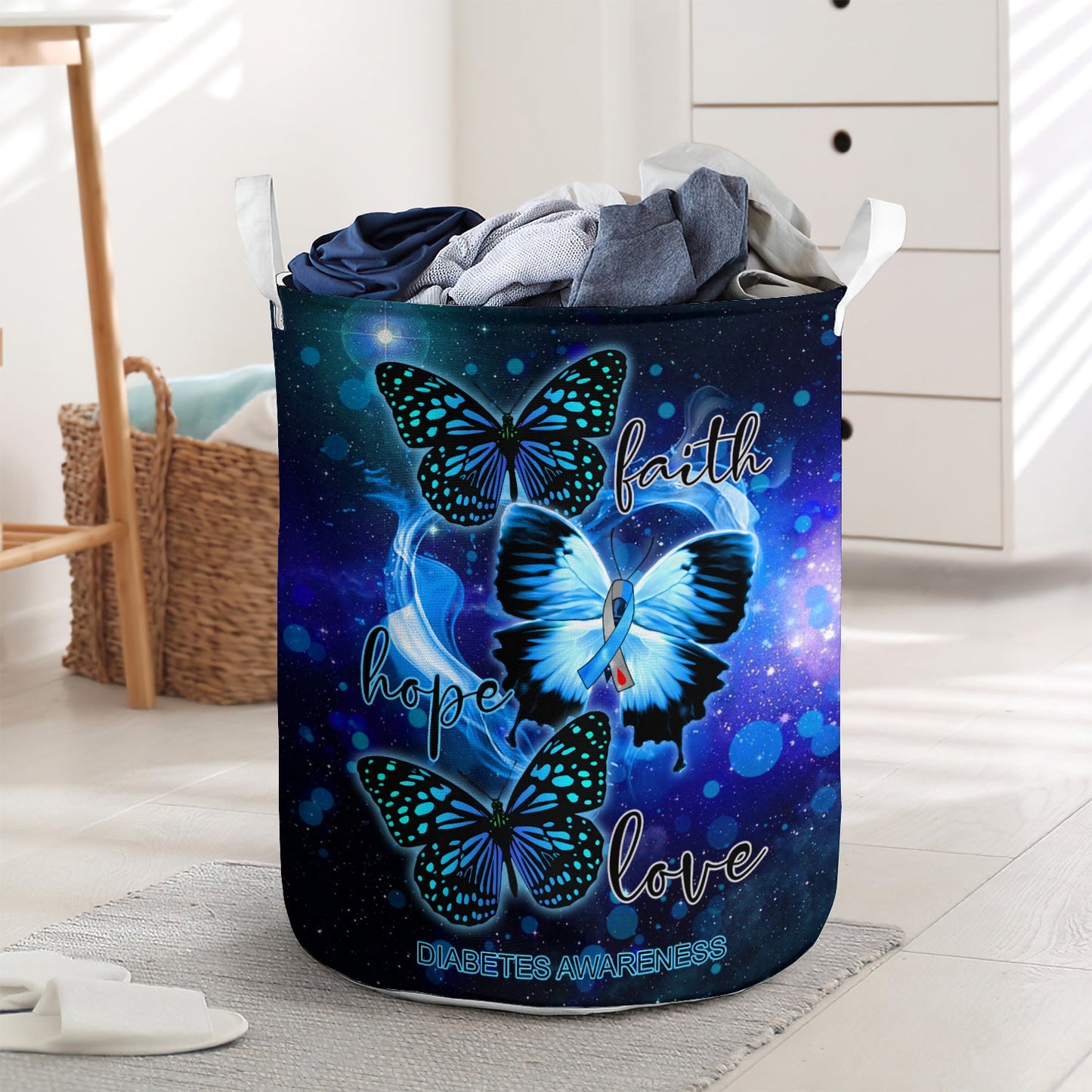 Faith hope love diabetes awareness - Laundry basket - LAUB01TNH010322-Owls Matrix