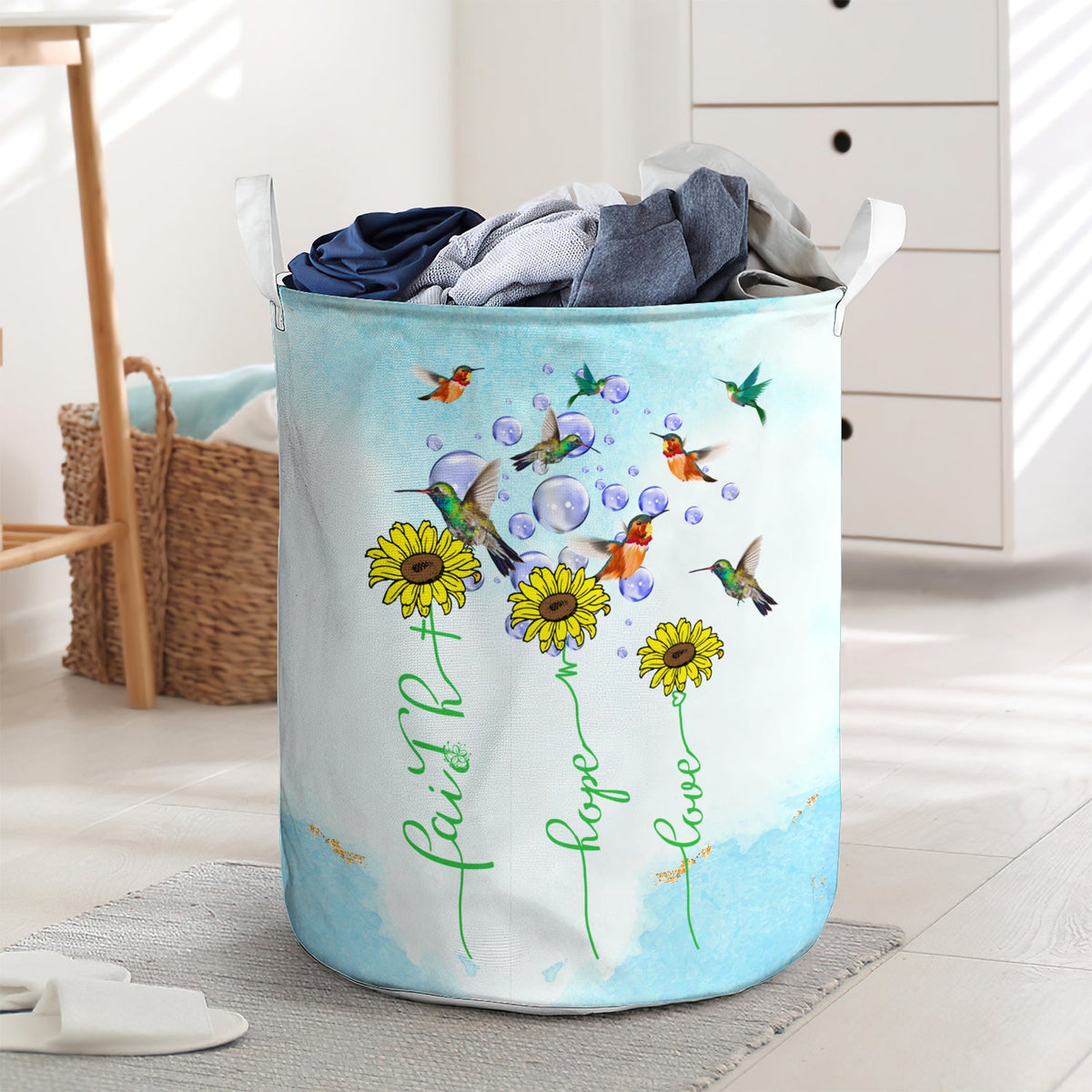Faith hope love hummingbird - Laundry basket - LAUB02TNH010322-Owls Matrix