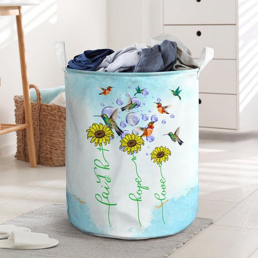Faith hope love hummingbird - Laundry basket - LAUB02TNH010322-Owls Matrix
