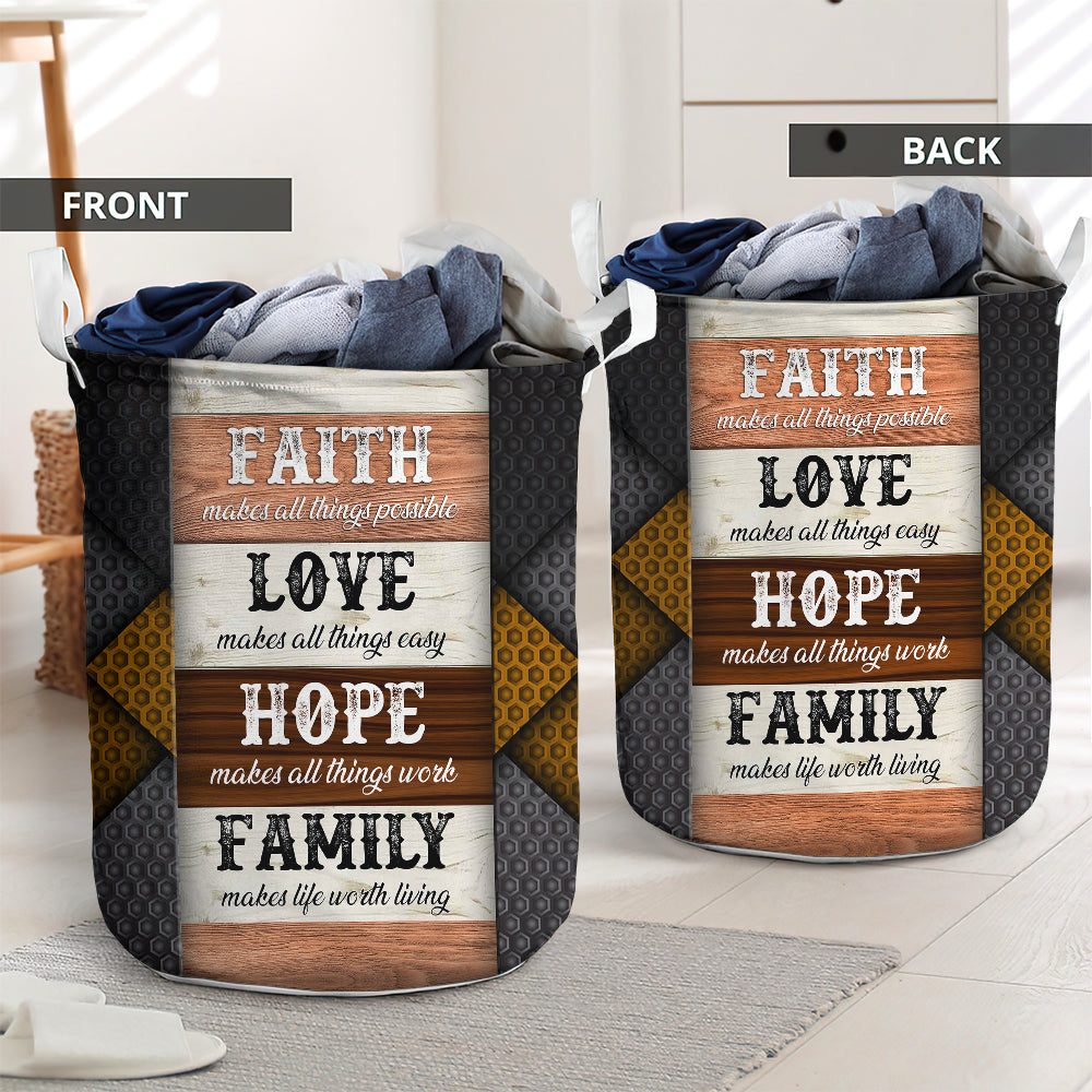 Faith love hope family - Laundry basket - LAUB05TNH250222-Owls Matrix