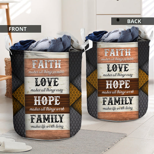 Faith love hope family - Laundry basket - LAUB05TNH250222-Owls Matrix
