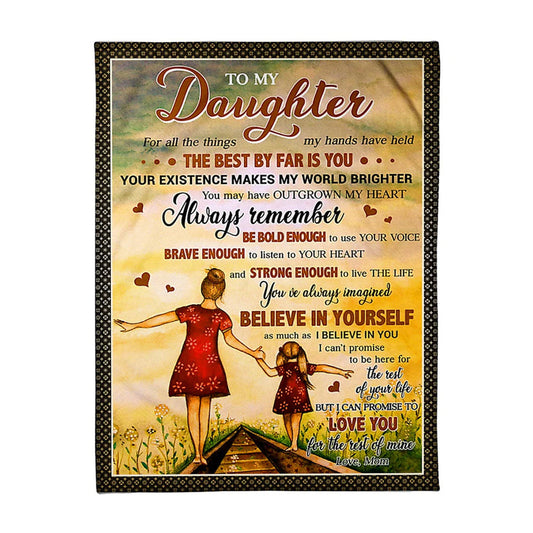 Family All The Things My Hands Have Held Mom To Daughter 50 x 60 Inch Flannel Blanket For Cozy Bedroom And Sofa Decor