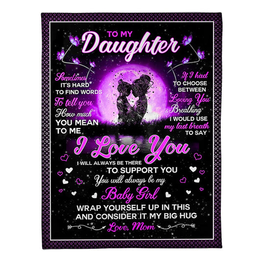 Family Baby Girl Mom To Daughter 50 x 60 Inch Flannel Blanket For Cozy Bedroom And Sofa Decor