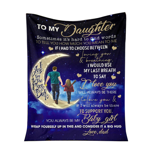 Family Dad To My Daughter 50 x 60 Inch Flannel Blanket For Cozy Bedroom And Sofa Decor