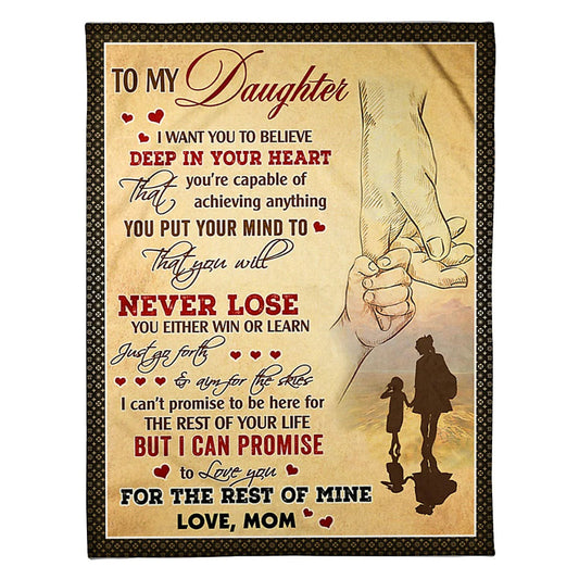 Family Deep In Your Heart Daughter Gift Flannel Blanket For Cozy Bedroom And Sofa Decor