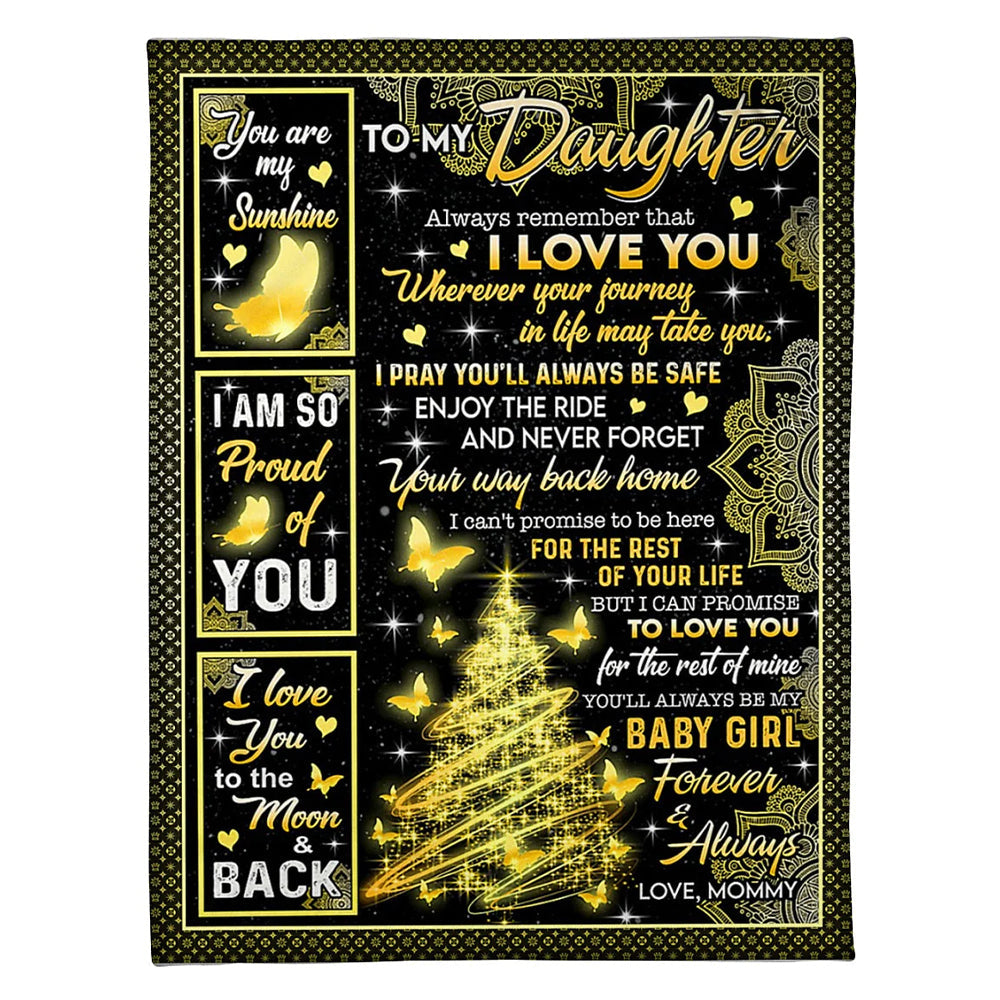 Family I Am So Proud Of You Daughter Gift Christmas 50 x 60 Inch Flannel Blanket For Cozy Bedroom And Sofa Decor