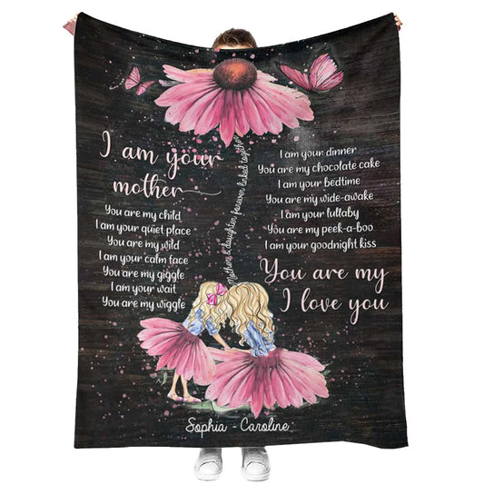 Family I Am Your Mother You Are My Child Personalized 50 x 60 Inch Flannel Blanket For Cozy Bedroom And Sofa Decor