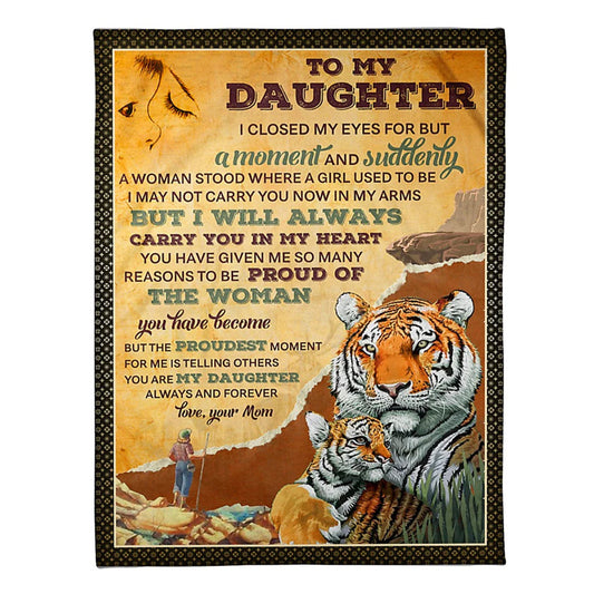 Family I Closed My Eyes For But A Moment Mom To Daughter 50 x 60 Inch Flannel Blanket For Cozy Bedroom And Sofa Decor