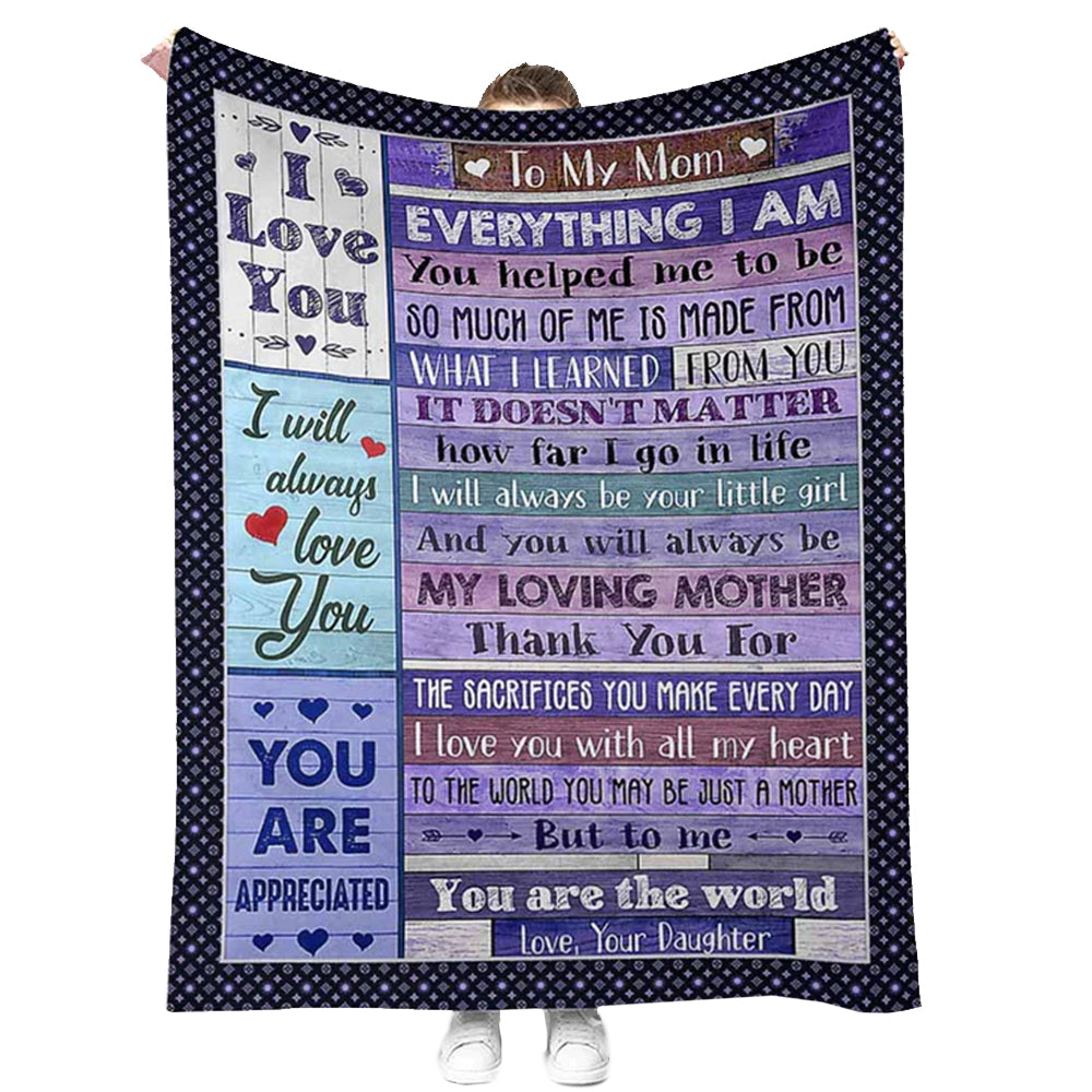 Family Endless Love 50 x 60 Inch Flannel Blanket For Cozy Bedroom And Sofa Decor