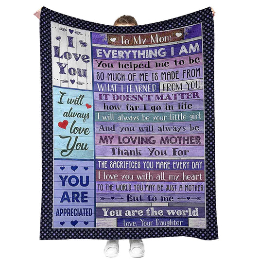 Family Endless Love 50 x 60 Inch Flannel Blanket For Cozy Bedroom And Sofa Decor